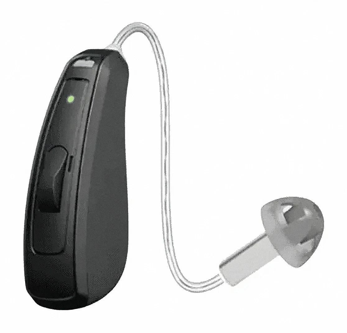 ReSound Key, siyah kulakta alıcılı işitme cihazı
