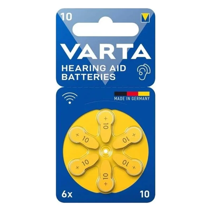 Varta 10 numara işitme cihazı pili, sarı paket